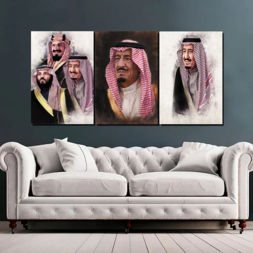 لوحة حائط ملوك السعودية - خشب ام دي اف - 120x60 سم - PH 294