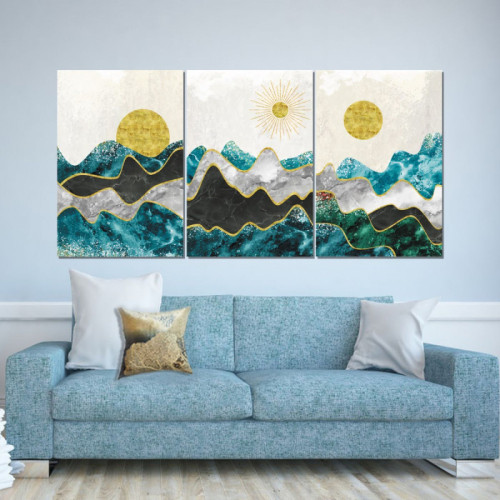 لوحة حائط موجات بتصميم اباعي - خشب ام دي اف - 120x60 سم - PH 297