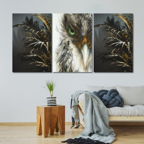 لوحة حائط صقر وريش - خشب ام دي اف - 120x60 سم - PH 22