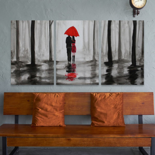لوحة حائط معاً ثلاث ثطع - خشب ام دي اف - 120x60 سم - lp3-539