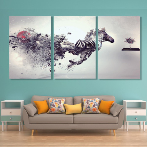 لوحة حائط بتصميم حيوانات ابداعي - خشب ام دي اف - 120x60 سم - PH 3