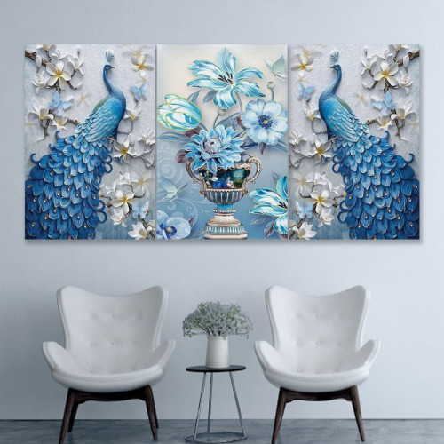 لوحة حائط طاووس - خشب ام دي اف - 120x60 سم - PH 38