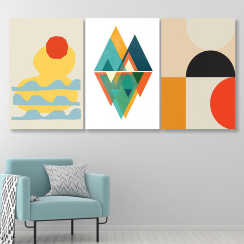 لوحة حائط تصميم تجريدي عصري - خشب ام دي اف - 120x60 سم - PH 44