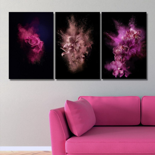 لوحة حائط دخان بنفسجي - خشب ام دي اف - 120x60 سم - PH 70