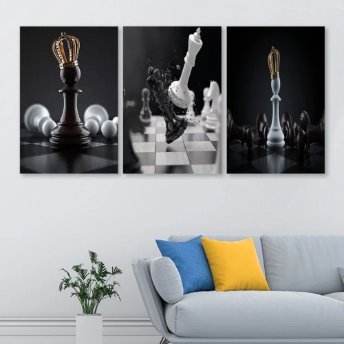 لوحة حائط شطرنج - خشب ام دي اف - 120x60 سم - PH 78