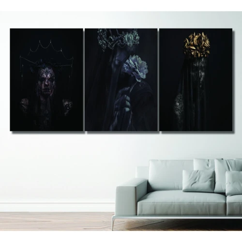 لوحة حائط صور نساء داكنة - خشب ام دي اف - 120x60 سم - PH 83
