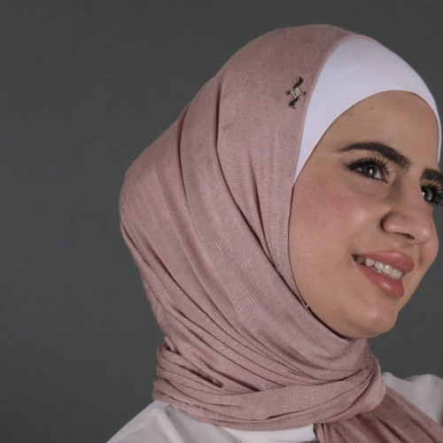 طرحة نايا قطن دبل ستريتش مرصع بالستراس - 185x70 سم