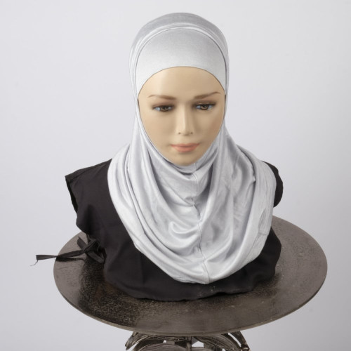 حجاب سادة قطعتين - قطن محزز