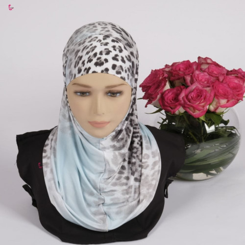 حجاب منقوش قطعتين - زبدة