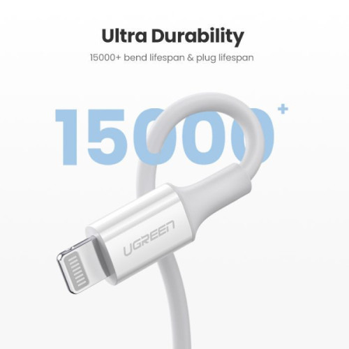 يوجرين سلك شاحن من USB-C إلى آيفون بطول 2 م - أبيض