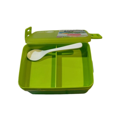 فياسين صندوق لانش بوكس دورين من البلاستيك المعالج - أخضر - HH607-Green