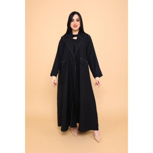 عباية مع جيوب بياقة للنساء