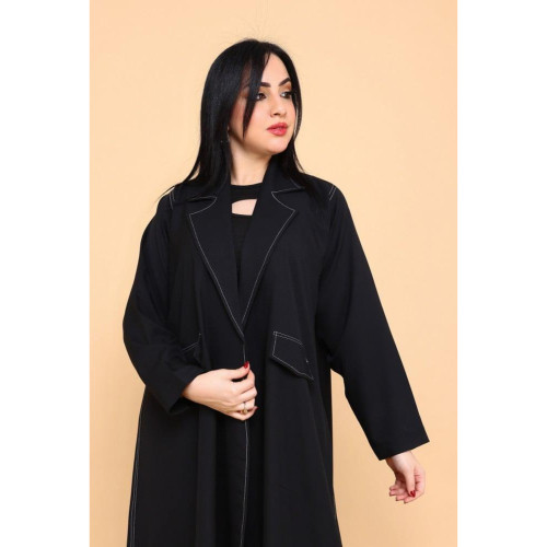 عباية مع جيوب بياقة للنساء