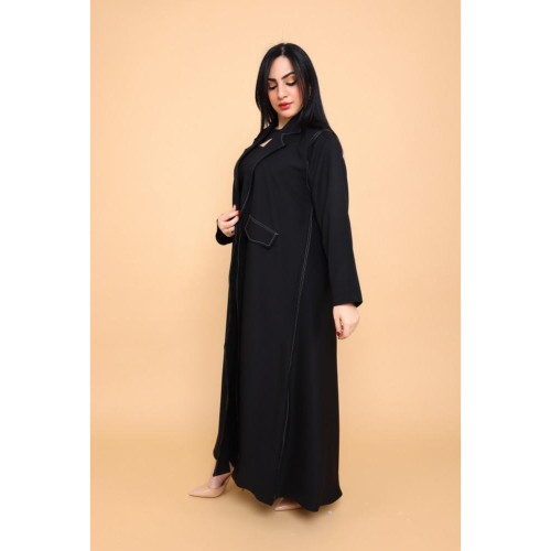 عباية مع جيوب بياقة للنساء