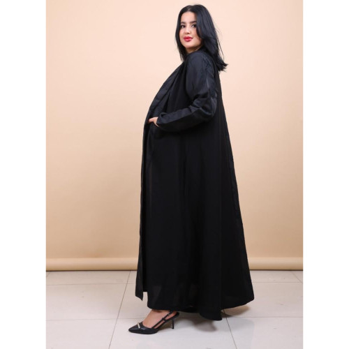عباية جكار بجيوب للنساء - أسود