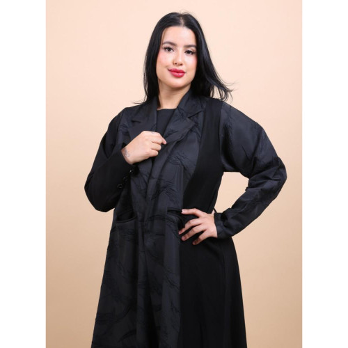 عباية جكار بجيوب للنساء - أسود