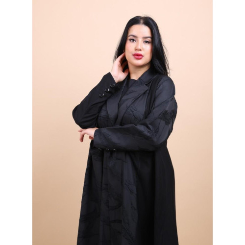 عباية جكار بجيوب للنساء - أسود