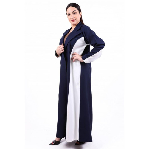 عباية كريب باربي موديل جاكيت للنساء - كحلي