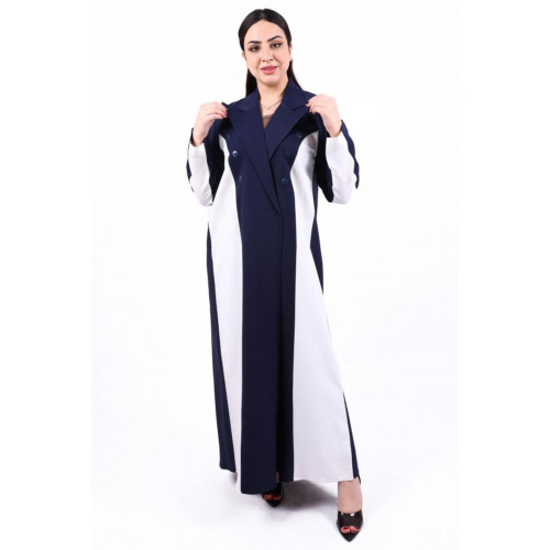 عباية كريب باربي موديل جاكيت للنساء - كحلي