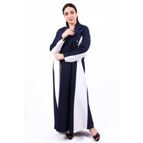 عباية كريب باربي موديل جاكيت للنساء - كحلي