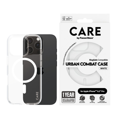 بانزر جلاس CARE غطاء حماية ماج سيف لآيفون 16 برو - شفاف