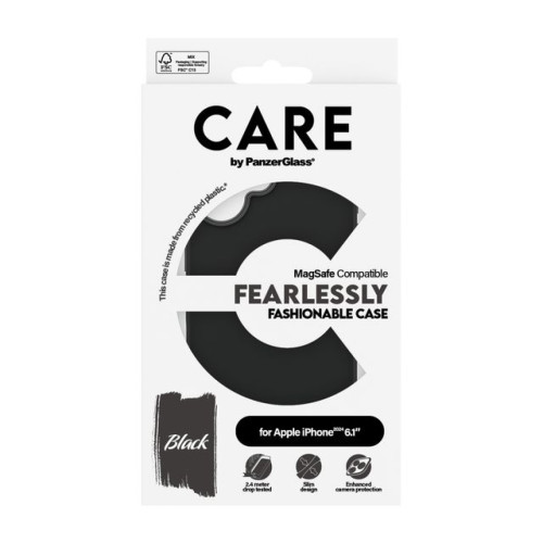 بانزر جلاس CARE غطاء حماية فاشون ماج سيف لآيفون 16 - أسود