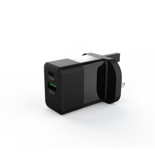 ليفوري شاحن حائط محول شحن سريع بمنفذ USB-C ومنفذ USB-A - بقوة 20 واط - LGW122