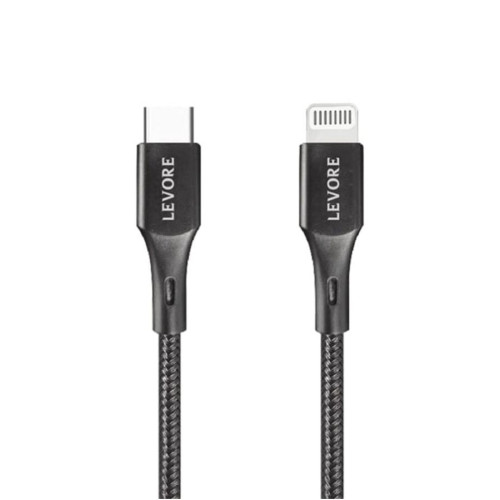 ليفوري كابل شحن Lightning إلى USB-C - نايلون - 1 متر - أسود