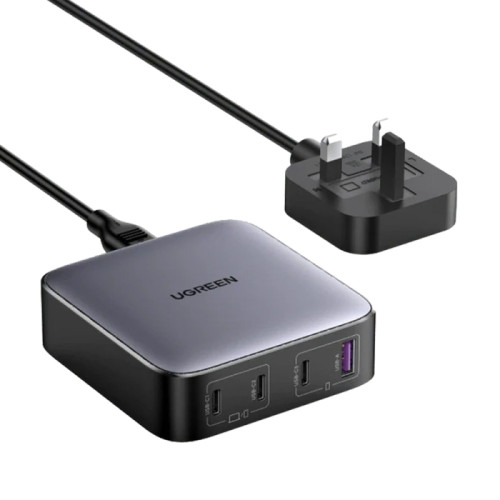 يوجرين نيكسود شاحن سطح مكتبي 100 واط 3 منافذ USB-C ومنفذ USB-A - رمادي