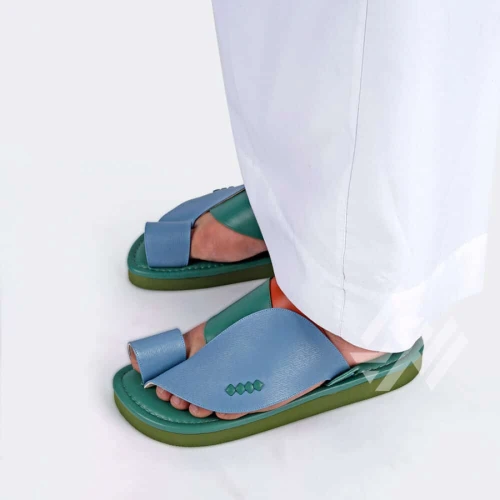 العراب نعال وطني بخامات إيطالية للرجال - أزرق - 178618