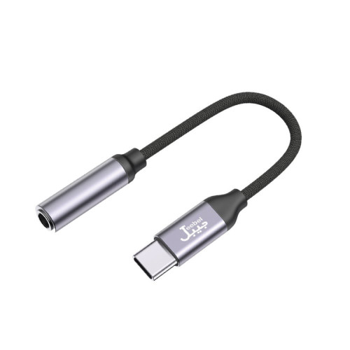 جبيل محول 3.5 مم من Type C إلى AUX - أسود وفضي