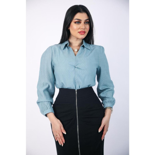 اوبرا فاشن تنورة مدرسي قماش كريب استرتش مع سحاب في الوسط سكيني - أسود