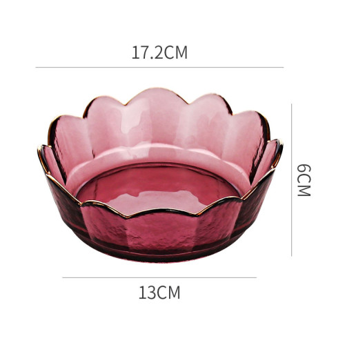 طبق زجاجي على شكل تاج - 17.2x17.2x6 سم
