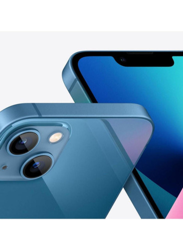 هاتف آيفون 13 بذاكرة داخلية سعة 128 جيجابايت يدعم تقنية 5G مع تطبيق فيس تايم بلون أزرق - إصدار عالمي