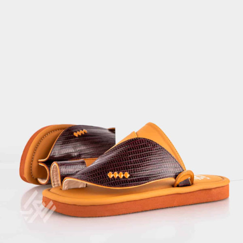 العراب حذاء شرقي بخامات إيطالية للرجال - عسلي وبني - GF-252