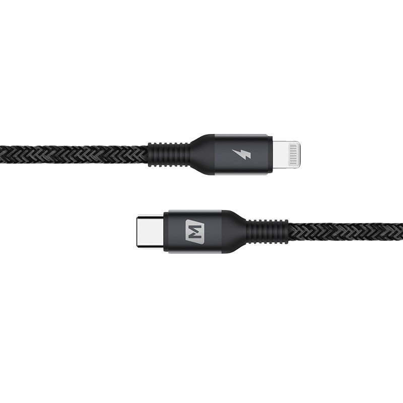 موماكس كيبل ايفون USB-C نايلون مقاس 2 متر لون اسود