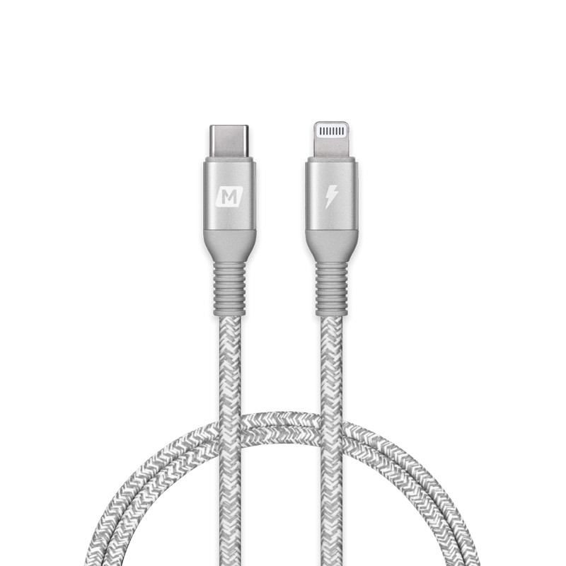 موماكس كيبل ايفون USB-C نايلون مقاس 1.20 متر لون رصاصي