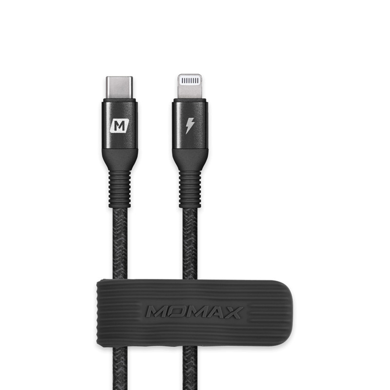 موماكس كيبل ايفون USB-C نايلون مقاس 1.20 متر لون اسود