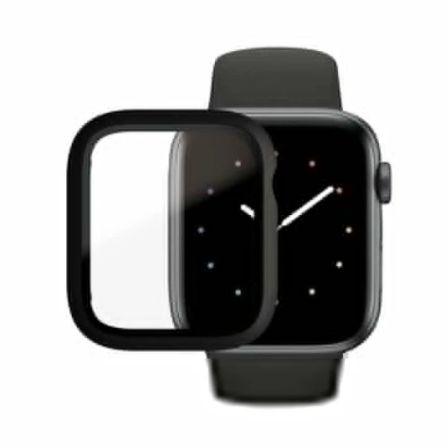 بانزر جلاس حماية كاملة لساعة ابل 4/5/6/SE مقاس (44 mm)| اسود