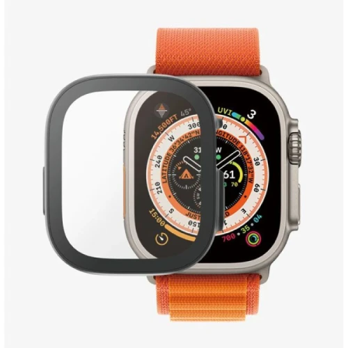 بانزر جلاس شاشة حماية لساعة ابل الترا مقاس (49 mm) تغطيه كاملة | اسود