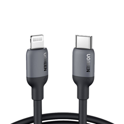 يوجرين سلك شاحن من USB-C إلى آيفون سيلكون بطول 1 م - أسود
