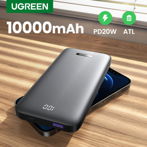 يوجرين باور بانك الترا سليم - 10000 مللي أمبير وشحن سريع بقوة 20 واط بمنفذ PD ومنفذ USB