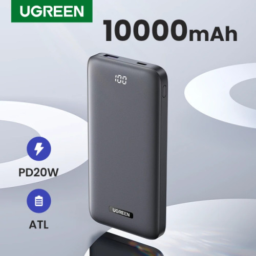 يوجرين باور بانك الترا سليم - 10000 مللي أمبير وشحن سريع بقوة 20 واط بمنفذ PD ومنفذ USB