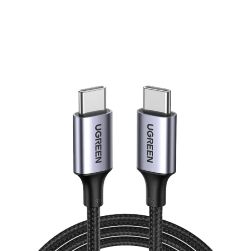 يوجرين Type-C - Type-C 2.0 كابل شاحن مضفر - 100 واط - 3 متر - أسود