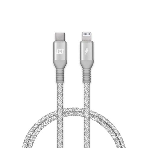 موماكس كيبل ايفون USB-C نايلون مقاس 1.20 متر لون رصاصي