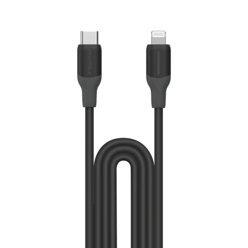 موماكس سلك شاحن 1 لينك فلو سيلكون من USB|C إلى لايتنينج بقوة  30 واط بطول 1.2م | أسود