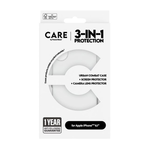 بانزر جلاس CARE حزمة حماية 3 في 1 لآيفون 16 - شفاف