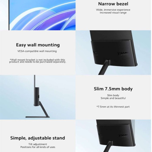 شاومي A27i شاشة عرض 27 بوصة بدقة Full HD ومعدل 100 هرتز - أسود