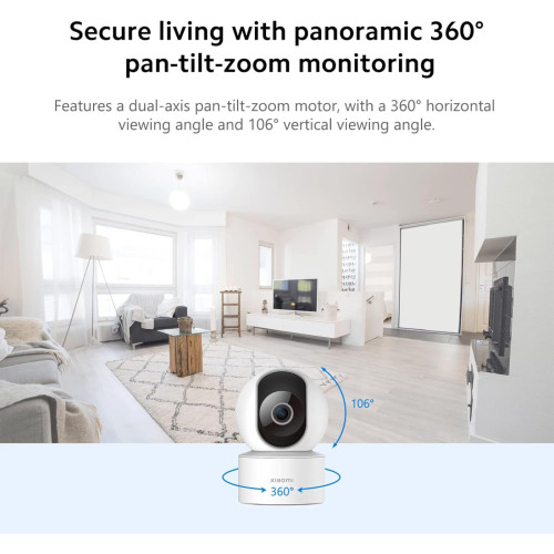 كاميرا ذكية C200 مع عرض أفقي بزاوية 360 درجة - 1080 بكسل عالية الدقة - أبيض - BHR6766GL