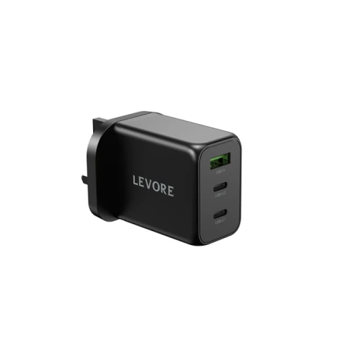 ليفوري شاحن حائط محول شحن سريع بمنفذين USB-C ومنفذ USB-A - بقوة 20 واط - LGW131